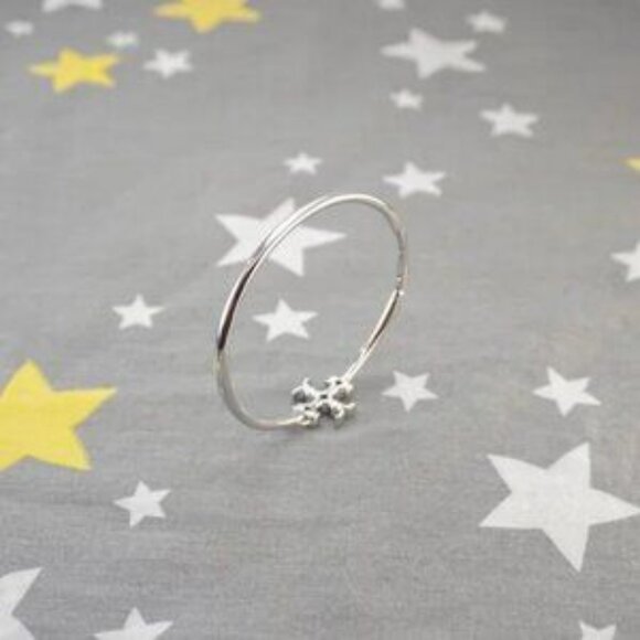 Tory Burch Eleanor Hinged Cuff in Tory Silver - Picture 2 of 5